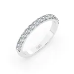 0,42 Karat Diamant Verlobungsring mit 14 Diamanten, Weißgold 585 / 14K, Weite 49 mm, Gewicht ca. 2.1 g.