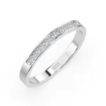 0,11 Karat Diamant Memoire Ring mit 13 Diamanten, Weißgold 585 / 14K, Weite 51 mm, Gewicht ca.