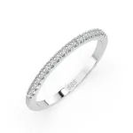 0,14 Karat Diamant Memoire Ring mit 17 Diamanten, Weißgold 585 / 14K, Weite 49 mm, Gewicht ca.