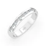 0,15 Karat Diamant Verlobungsring mit 19 Diamanten, Weißgold 585 / 14K, Weite 49 mm, Gewicht ca. 2.8 g.