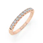 0,22 Karat Diamant Memoire Ring mit 11 Diamanten, Rotgold 585 / 14K, Weite 50 mm, Gewicht ca. 