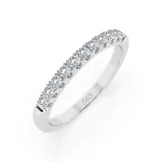 0,22 Karat Diamant Memoire Ring mit 11 Diamanten, Weißgold 585 / 14K, Weite 49 mm, Gewicht ca. 
