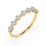 0,5 Karat Diamant Verlobungsring mit 15 Diamanten, Gelbgold 585 / 14K, Weite 54 mm, Gewicht ca. 1.4 g.