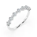 0,5 Karat Diamant Verlobungsring mit 15 Diamanten, Weißgold 585 / 14K, Weite 54 mm, Gewicht ca. 1.4 g.