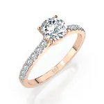 0,4+0,21 Karat Diamant Verlobungsring mit 15 Diamanten, Rotgold 585 / 14K, Weite 49 mm, Gewicht ca. 1.5 g.