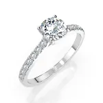 0,4+0,21 Karat Diamant Verlobungsring mit 15 Diamanten, Weißgold 585 / 14K, Weite 53 mm, Gewicht ca. 1.5 g.