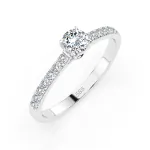 0,2+0,21 Karat Diamant Verlobungsring mit 15 Diamanten, Weißgold 585 / 14K, Weite 70 mm, Gewicht ca. 1.6 g.