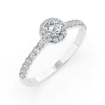 0,29+0,25 Karat Diamant Verlobungsring mit 30 Diamanten, Weißgold 585 / 14K, Weite 70 mm, Gewicht ca. 1.6 g.