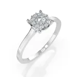 0,15 Karat Diamant Verlobungsring mit 11 Diamanten, Weißgold 585 / 14K, Weite 69 mm, Gewicht ca. 1.7 g.