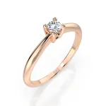 0,10 Karat Diamant Verlobungsring mit 1 Diamanten, Rotgold 585 / 14K, Weite 49 mm, Gewicht ca. 1.7 g.