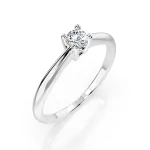 0,10 Karat Diamant Verlobungsring mit 1 Diamanten, Weißgold 585 / 14K, Weite 56 mm, Gewicht ca. 1.7 g.