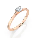 0,15 Karat Diamant Verlobungsring mit 1 Diamanten, Rotgold 585 / 14K, Weite 54 mm, Gewicht ca. 1.6 g.