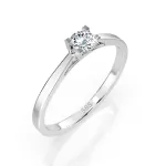 0,15 Karat Diamant Verlobungsring mit 1 Diamanten, Weißgold 585 / 14K, Weite 64 mm, Gewicht ca. 1.6 g.