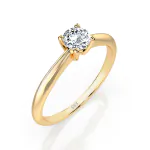 0,20 Karat Diamant Verlobungsring mit 1 Diamanten, Gelbgold 585 / 14K, Weite 49 mm, Gewicht ca. 1.7 g.