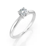 0,20 Karat Diamant Verlobungsring mit 1 Diamanten, Weißgold 585 / 14K, Weite 53 mm, Gewicht ca. 1.7 g.