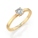 0,30 Karat Diamant Verlobungsring mit 1 Diamanten, Gelbgold 585 / 14K, Weite 49 mm, Gewicht ca. 1.55 g.