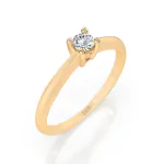 0,06 Karat Diamant Verlobungsring mit 1 Diamanten, Gelbgold 585 / 14K, Weite 51 mm, Gewicht ca. 1.75 g.