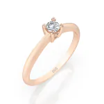 0,06 Karat Diamant Verlobungsring mit 1 Diamanten, Rotgold 585 / 14K, Weite 49 mm, Gewicht ca. 1.75 g.