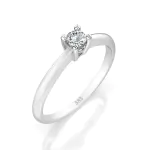 0,06 Karat Diamant Verlobungsring mit 1 Diamanten, Weißgold 585 / 14K, Weite 70 mm, Gewicht ca. 1.75 g.