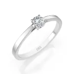0,20 Karat Diamant Verlobungsring mit 1 Diamanten, Weißgold 585 / 14K, Weite 70 mm, Gewicht ca. 1.5 g.