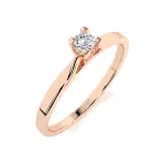 0,06 Karat Diamant Verlobungsring mit 1 Diamanten, Rotgold 585 / 14K, Weite 62 mm, Gewicht ca. 1.5 g.