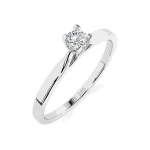 0,06 Karat Diamant Verlobungsring mit 1 Diamanten, Weißgold 585 / 14K, Weite 70 mm, Gewicht ca. 1.5 g.