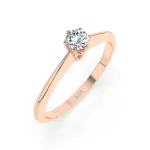0,15 Karat Diamant Verlobungsring mit 1 Diamanten, Rotgold 585 / 14K, Weite 56 mm, Gewicht ca. 1.5 g.