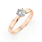 0,30 Karat Diamant Verlobungsring mit 1 Diamanten, Rotgold 585 / 14K, Weite 49 mm, Gewicht ca. 1.8 g.