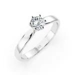 0,30 Karat Diamant Verlobungsring mit 1 Diamanten, Weißgold 585 / 14K, Weite 54 mm, Gewicht ca. 1.8 g.