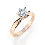0,40 Karat Diamant Verlobungsring mit 1 Diamanten, Rotgold 585 / 14K, Weite 52 mm, Gewicht ca. 2.1 g.
