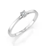 0,10 Karat Diamant Verlobungsring mit 1 Diamanten, Weißgold 585 / 14K, Weite 59 mm, Gewicht ca. 1.2 g.