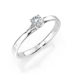 0,1 Karat Diamant Verlobungsring, Weißgold 585 / 14K, Weite 70 mm, Gewicht ca. 1.3 g.
