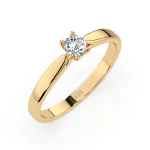 0,15 Karat Diamant Verlobungsring mit 1 Diamanten, Gelbgold 585 / 14K, Weite 47 mm, Gewicht ca. 1.7 g.