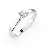 0,15 Karat Diamant Verlobungsring mit 1 Diamanten, Weißgold 585 / 14K, Weite 56 mm, Gewicht ca. 1.7 g.