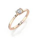0,15 Karat Diamant Verlobungsring mit 1 Diamanten, Rotgold 585 / 14K, Weite 49 mm, Gewicht ca. 1.4 g.