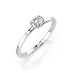 0,15 Karat Diamant Verlobungsring mit 1 Diamanten, Weißgold 585 / 14K, Weite 53 mm, Gewicht ca. 1.4 g.