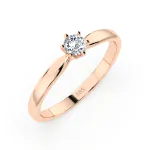0,15 Karat Diamant Verlobungsring mit 1 Diamanten, Rotgold 585 / 14K, Weite 49 mm, Gewicht ca. 1.8 g.
