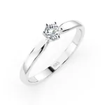 0,15 Karat Diamant Verlobungsring mit 1 Diamanten, Weißgold 585 / 14K, Weite 70 mm, Gewicht ca. 1.8 g.