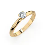 0,15 Karat Diamant Verlobungsring mit 1 Diamanten, Gelbgold 585 / 14K, Weite 52 mm, Gewicht ca. 1.9 g.