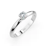 0,15 Karat Diamant Verlobungsring mit 1 Diamanten, Weißgold 585 / 14K, Weite 69 mm, Gewicht ca. 1.9 g.