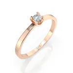 0,10 Karat Diamant Verlobungsring, Rotgold 585 / 14K, Weite 54 mm, Gewicht ca. 1.3 g.