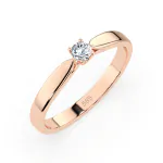 0,08 Karat Diamant Verlobungsring mit 1 Diamanten, Rotgold 585 / 14K, Weite 49 mm, Gewicht ca. 1.9 g.