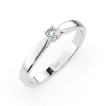 0,08 Karat Diamant Verlobungsring mit 1 Diamanten, Weißgold 585 / 14K, Weite 54 mm, Gewicht ca. 1.9 g.
