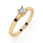 0,10 Karat Diamant Verlobungsring mit 1 Diamanten, Gelbgold 585 / 14K, Weite 61 mm, Gewicht ca. 1.5 g.
