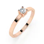 0,10 Karat Diamant Verlobungsring mit 1 Diamanten, Rotgold 585 / 14K, Weite 49 mm, Gewicht ca. 1.5 g.