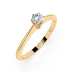 0,10 Karat Diamant Verlobungsring mit 1 Diamanten, Gelbgold 585 / 14K, Weite 49 mm, Gewicht ca. 1.25 g.