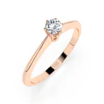 0,10 Karat Diamant Verlobungsring mit 1 Diamanten, Rotgold 585 / 14K, Weite 54 mm, Gewicht ca. 1.25 g.