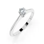 0,10 Karat Diamant Verlobungsring mit 1 Diamanten, Weißgold 585 / 14K, Weite 70 mm, Gewicht ca. 1.25 g.