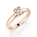 0,15 Karat Diamant Verlobungsring mit 1 Diamanten, Rotgold 585 / 14K, Weite 49 mm, Gewicht ca. 2.0 g.