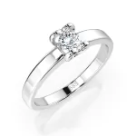 0,15 Karat Diamant Verlobungsring mit 1 Diamanten, Weißgold 585 / 14K, Weite 70 mm, Gewicht ca. 2.0 g.